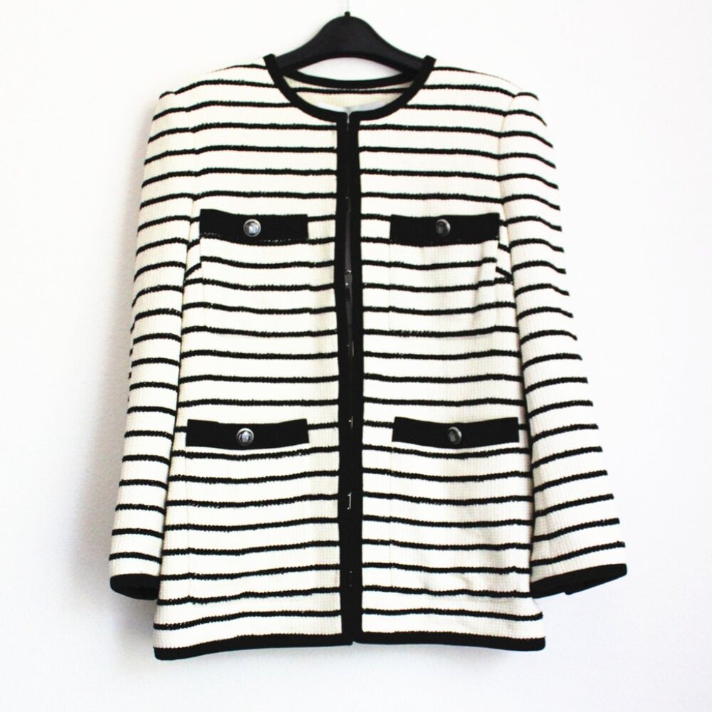 NWT Veronica Beard Foster Striped Dickey Jacket, Sz 4, 6 - Picture 10 of 15